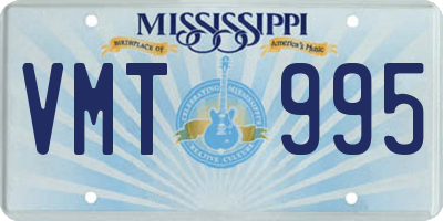 MS license plate VMT995