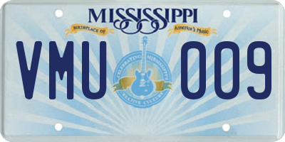 MS license plate VMU009