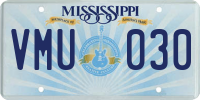 MS license plate VMU030