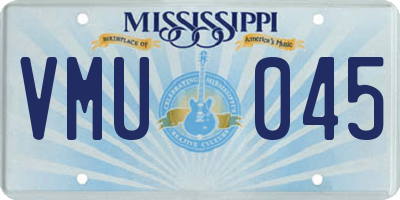 MS license plate VMU045