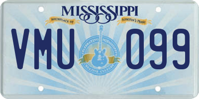 MS license plate VMU099
