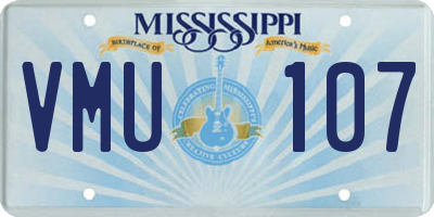 MS license plate VMU107