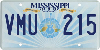 MS license plate VMU215