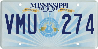 MS license plate VMU274