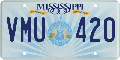 MS license plate VMU420