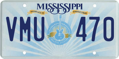 MS license plate VMU470