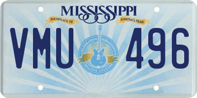 MS license plate VMU496