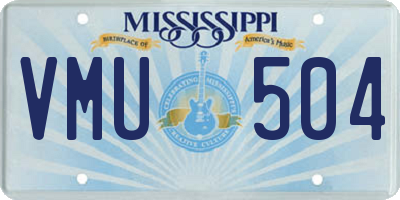 MS license plate VMU504