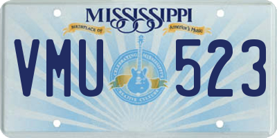 MS license plate VMU523