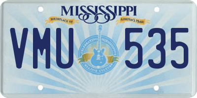 MS license plate VMU535