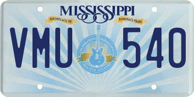 MS license plate VMU540
