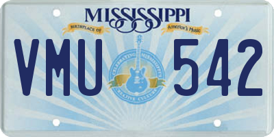 MS license plate VMU542