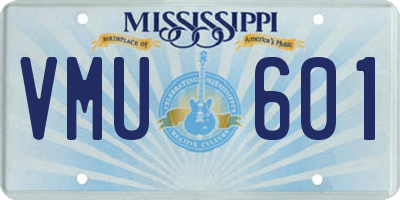 MS license plate VMU601