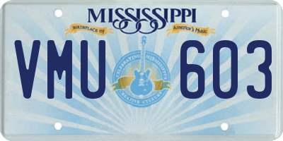MS license plate VMU603