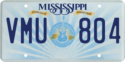 MS license plate VMU804