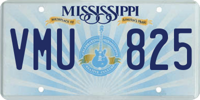 MS license plate VMU825