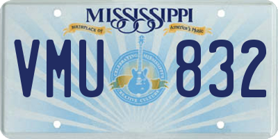 MS license plate VMU832