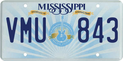 MS license plate VMU843