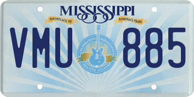 MS license plate VMU885