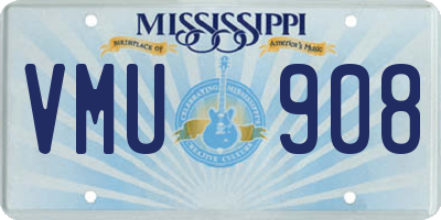 MS license plate VMU908