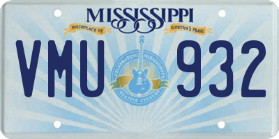 MS license plate VMU932
