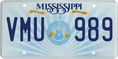 MS license plate VMU989