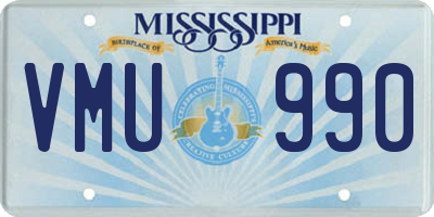 MS license plate VMU990
