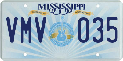 MS license plate VMV035