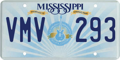MS license plate VMV293