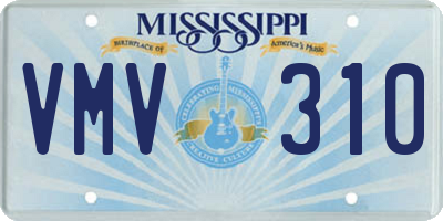 MS license plate VMV310