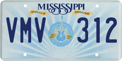 MS license plate VMV312