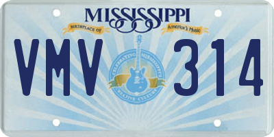 MS license plate VMV314