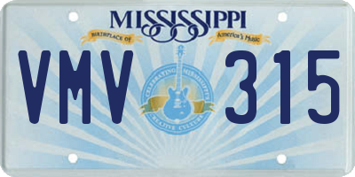 MS license plate VMV315