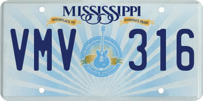 MS license plate VMV316