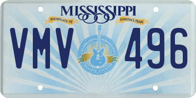 MS license plate VMV496