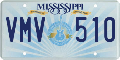 MS license plate VMV510