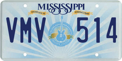 MS license plate VMV514