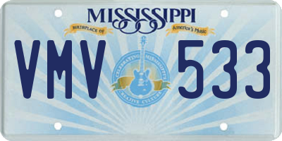 MS license plate VMV533