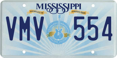 MS license plate VMV554