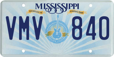 MS license plate VMV840