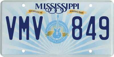 MS license plate VMV849