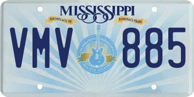 MS license plate VMV885