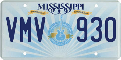 MS license plate VMV930
