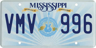 MS license plate VMV996