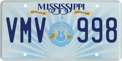 MS license plate VMV998