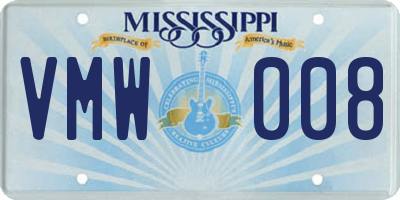 MS license plate VMW008