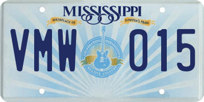 MS license plate VMW015