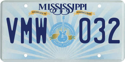 MS license plate VMW032