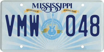 MS license plate VMW048