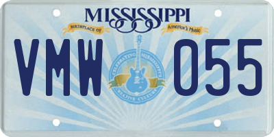MS license plate VMW055